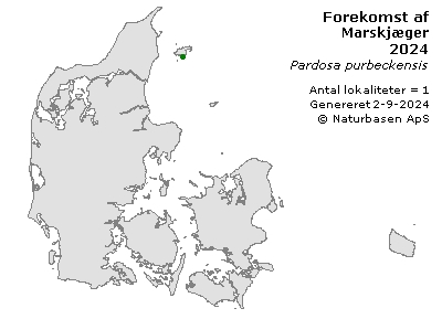 Marskjæger - udbredelseskort