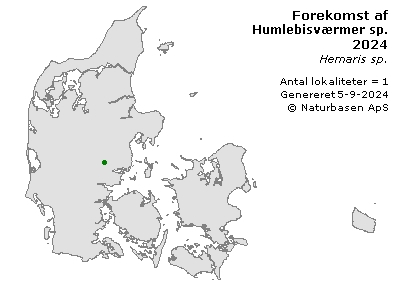 Humlebisværmer sp. - udbredelseskort