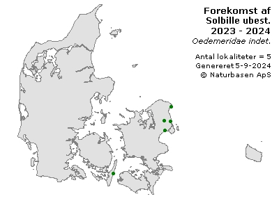 Solbille ubest. - udbredelseskort