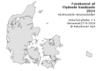 Flydende Vandnavle - udbredelseskort