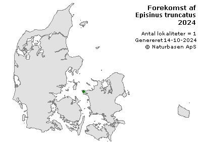 Episinus truncatus - udbredelseskort