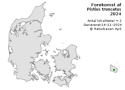 Pistius truncatus - udbredelseskort