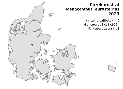 Menacanthus eurysternus - udbredelseskort