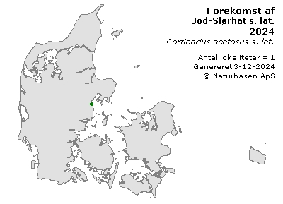 Jod-Slørhat s. lat. - udbredelseskort