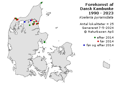 Dansk Kambunke - udbredelseskort